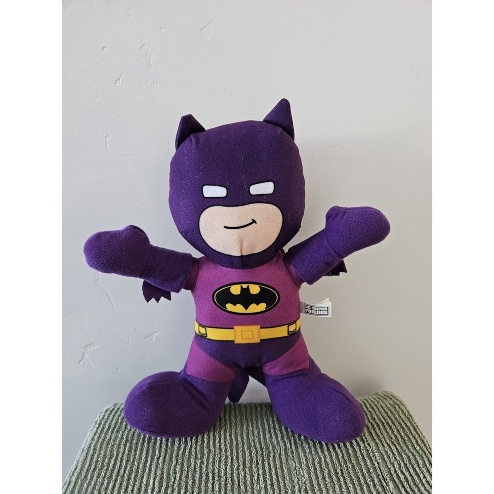 Purple‎ Yellow Black Batman Plush Stuffed Animal Animation Theme Cape Toy 12 in